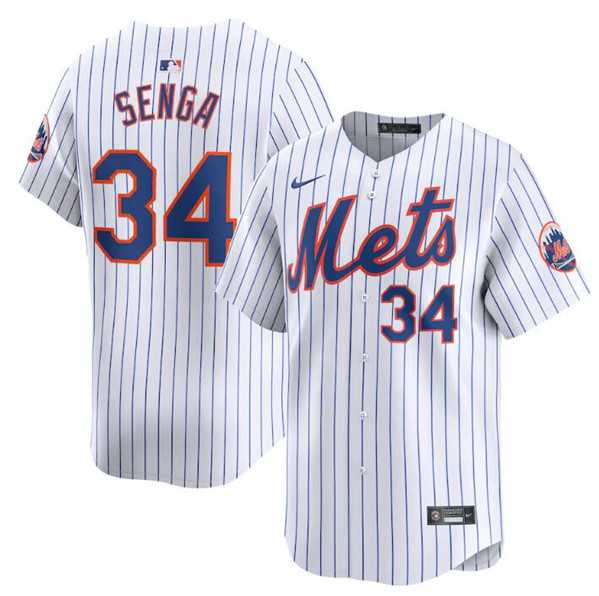 Men%27s New York Mets #34 Kodai Senga White 2024 Home Limited Stitched Baseball Jersey Dzhi